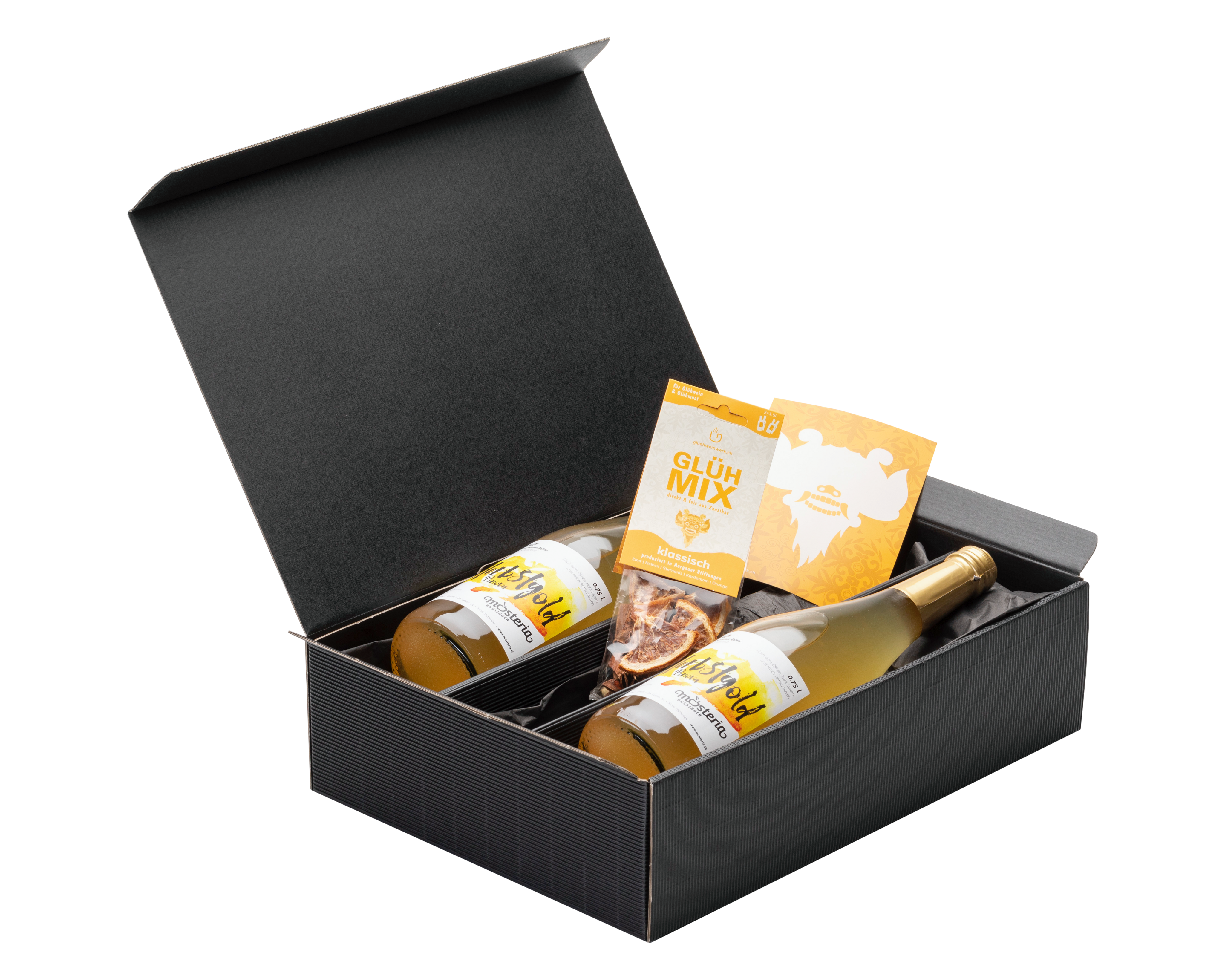 Die Geschenkbox Easy plus bietet dir, deinen Freunden und Liebsten die alkoholfreie Alternative zu Glühwein - mach den Glühmost! Die Geschenkbox Easy plus ist nicht nur ein qualitatives Weihnachtsgeschenk, sondern eine sozial nachhaltige Story, kreiert von gluehweinwerk.ch.
